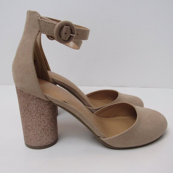 Lauren Conrad LC Gold Hydrangea High Heels Women's Size 8.5 - Picture 2 of 11